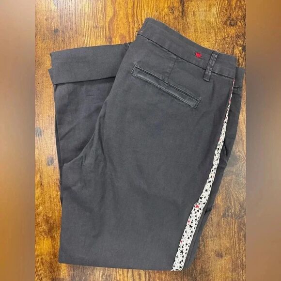 Sundry Stripe Roll-Up Chino Trousers Black Glitter Star Lining Size 27 NWT - Picture 7 of 7